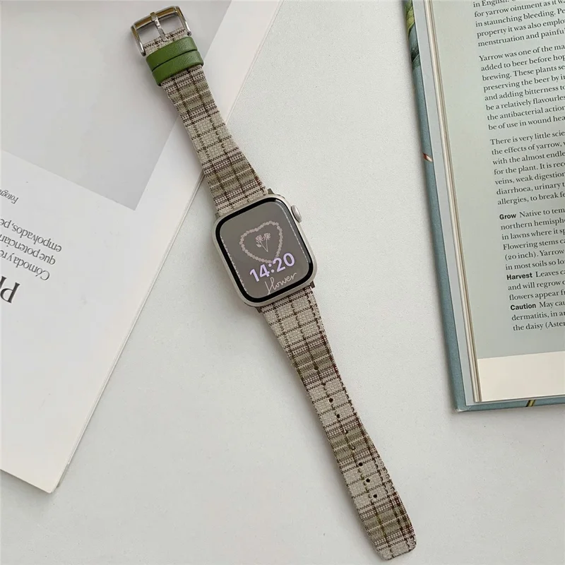 Plaid Woolen Strap for Apple Watch Series 11 10 42mm / 9 8 7 41mm / SE3 SE2 SE 6 5 4 40mm / 3 2 1 38mm - Style 7