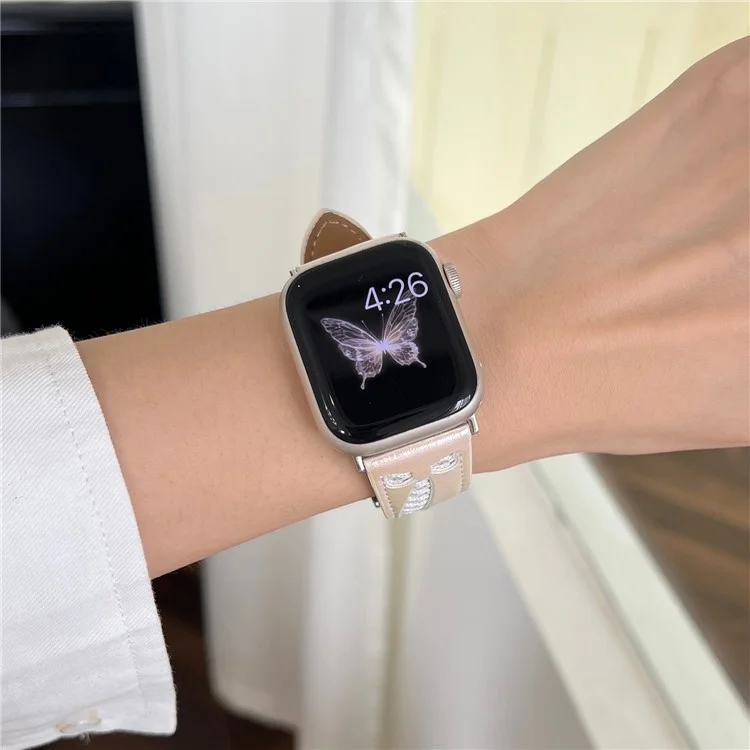 Mesh + Lederarmband für Apple Watch Series 10 46mm / Ultra 2 Ultra 49mm / Series 9 8 7 45mm / SE (2023) SE (2022) SE 6 5 4 44mm / 3 2 1 42mm - Weiß