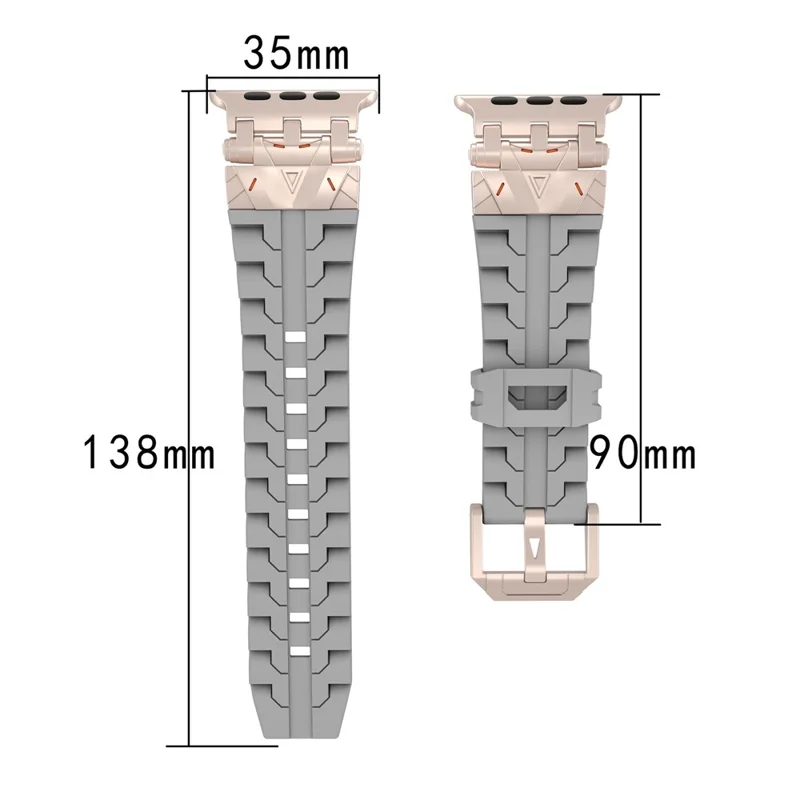 Silicone Strap for Apple Watch Series 10 46mm / Ultra 2 Ultra 49mm / Series 9 8 7 45mm / SE (2023) SE (2022) SE 6 5 4 44mm / 3 2 1 42mm - Grey