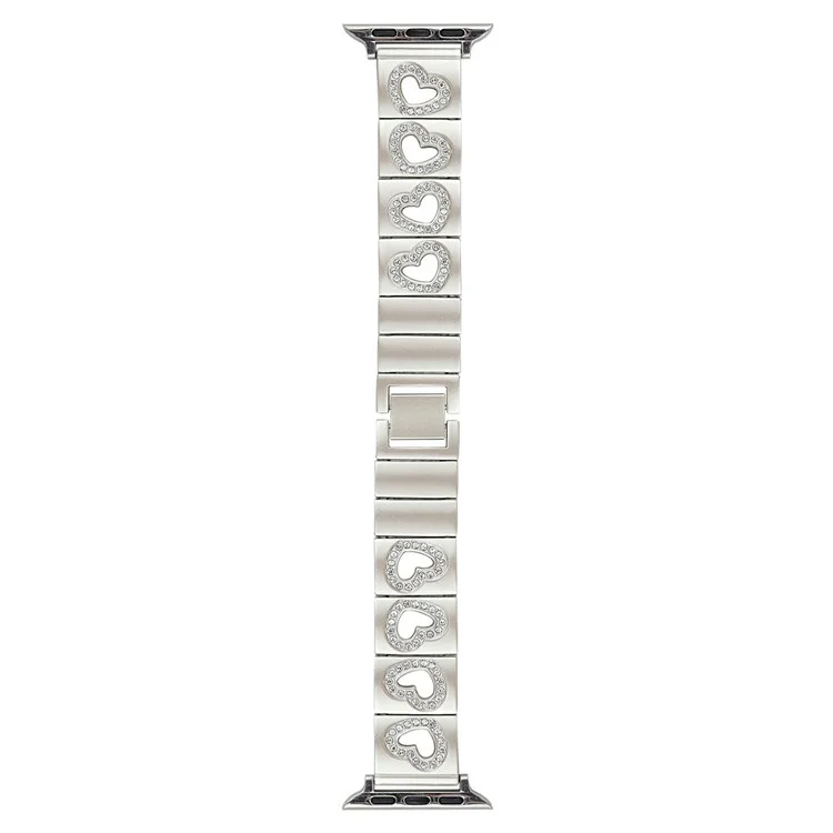 Hollow Heart Metal Strap for Apple Watch Series 10 42mm  /  9 8 7 41mm  /  SE (2023) SE (2022) SE 6 5 4 40mm  /  3 2 1 38mm - Starlight