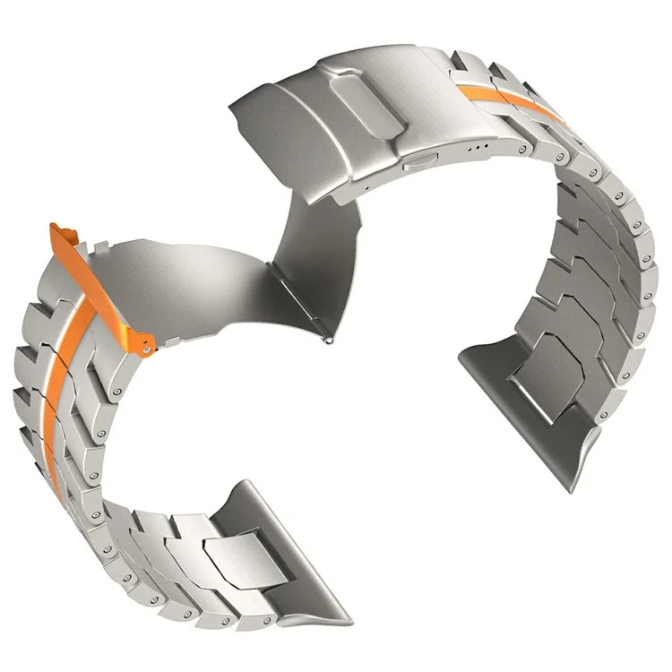 Pulseira de Relógio de Metal para Apple Watch Series 10 46mm / Ultra 2 Ultra 49mm / Series 9 8 7 45mm / SE (2023) SE (2022) SE 6 5 4 44mm / 3 2 1 42mm - Titânio+Laranja