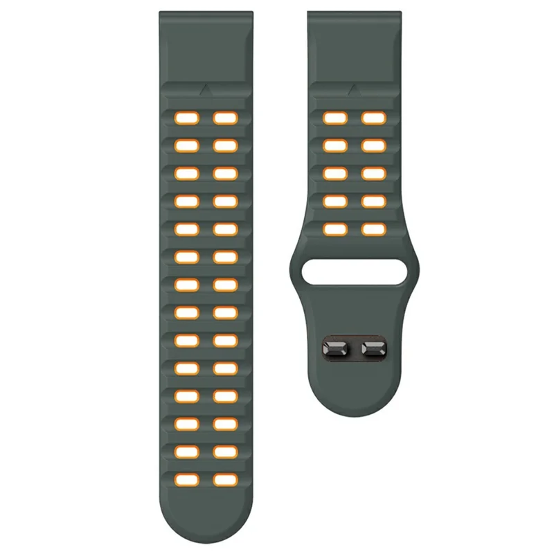 Pour Garmin Fenix 8 47mm / Fenix E 47mm Bracelet de montre en silicone à dégagement rapide Dual Color Watch Strap - Gris charbon+Orange