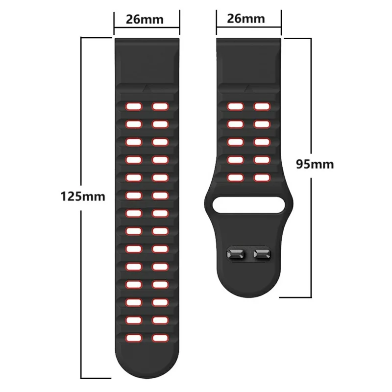 Pour Garmin Fenix 8 47mm / Fenix E 47mm Bracelet de montre en silicone à dégagement rapide Dual Color Watch Strap - Gris charbon+Orange