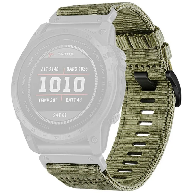Watchband für Garmin Fenix 8 51mm / Enduro 3 / Instinct 2X Universal 26mm Schnellverschluss Nylon Leinwand Uhrenarmband - Olivgrün