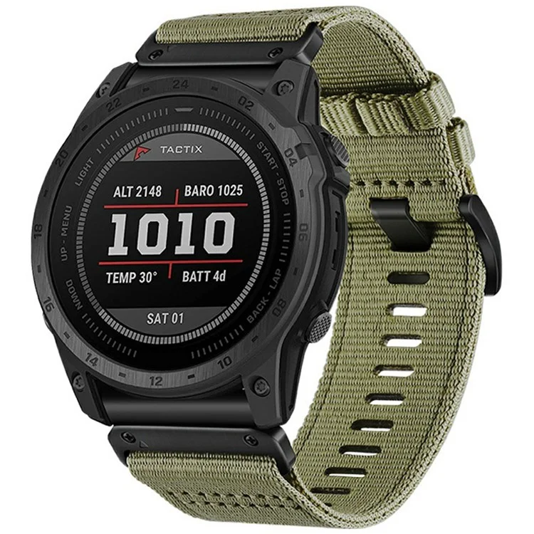 Watchband für Garmin Fenix 8 51mm / Enduro 3 / Instinct 2X Universal 26mm Schnellverschluss Nylon Leinwand Uhrenarmband - Olivgrün