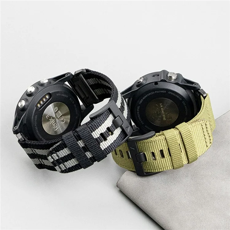 Watchband für Garmin Fenix 8 51mm / Enduro 3 / Instinct 2X Universal 26mm Schnellverschluss Nylon Leinwand Uhrenarmband - Olivgrün