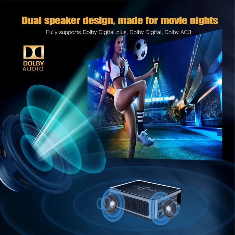 ProjectX1PRO Manual Focus Projector WiFi Bluetooth-compatible Portable Home Theater 8K Video Projector - UK Plug