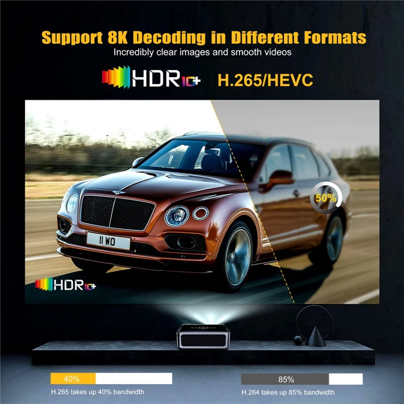 ProjectX1PRO Manual Focus Projector WiFi Bluetooth-compatible Portable Home Theater 8K Video Projector - UK Plug