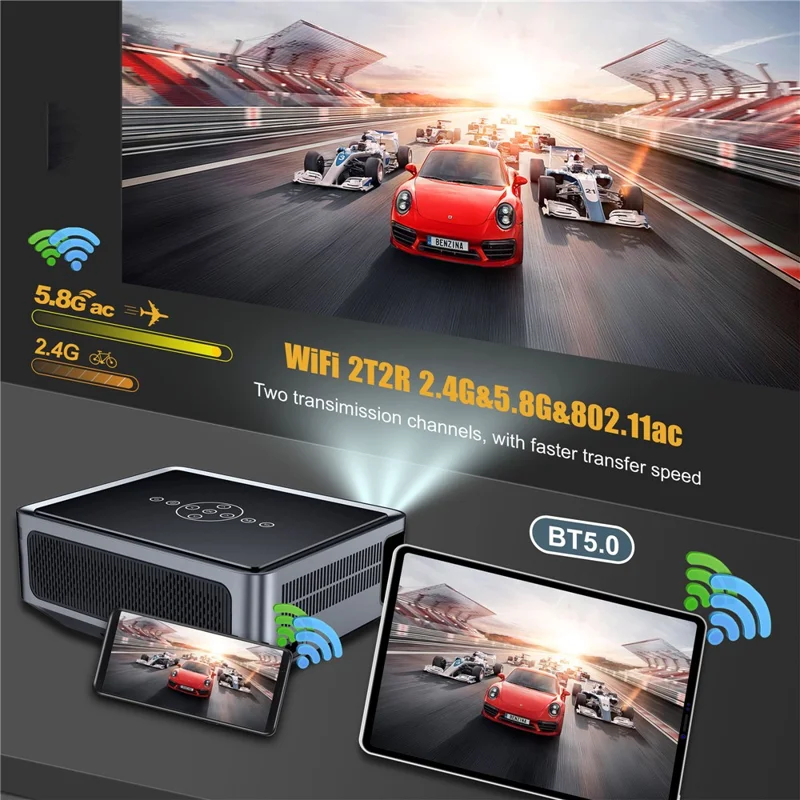 ProjectX1PRO Manual Focus Projector WiFi Bluetooth-compatible Portable Home Theater 8K Video Projector - UK Plug