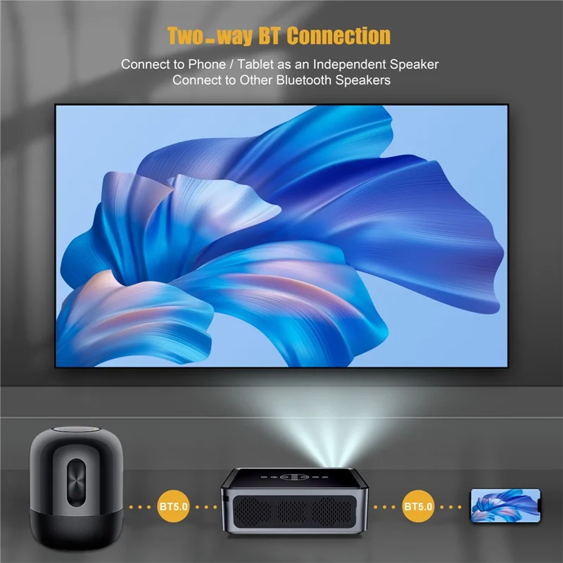 ProjectX1PRO Manual Focus Projector WiFi Bluetooth-compatible Portable Home Theater 8K Video Projector - UK Plug