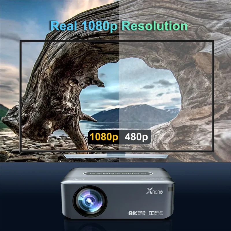 ProjectX1 Portable Projector WiFi Bluetooth-compatible Home Theater 8K HD Video Projector - EU Plug