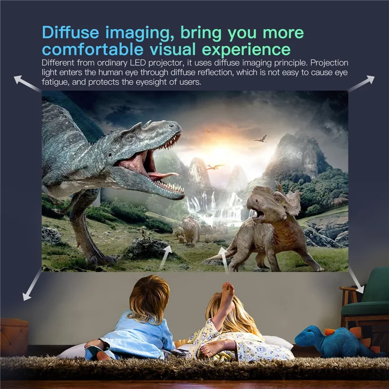 ProjectX1 Portable Projector WiFi Bluetooth-compatible Home Theater 8K HD Video Projector - EU Plug