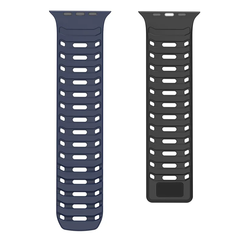 DUX DUCIS per Apple Watch Series 10 46mm / Ultra 2 Ultra 49mm / 9 8 7 45mm / SE (2023) SE (2022) SE 6 5 4 44mm / 3 2 1 42mm Cinturino in Silicone - Blu Nero