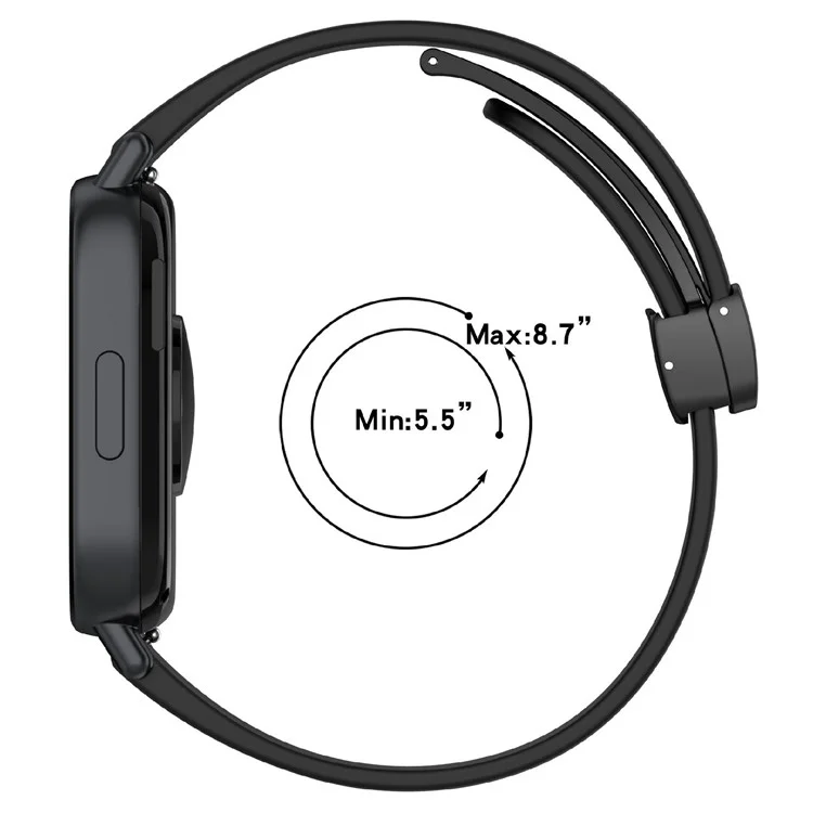 Watch Band for Xiaomi Redmi Watch 5 Active / Watch 5 Lite / Huawei Watch GT 5 46mm Universal 22mm Silicone Strap - Black