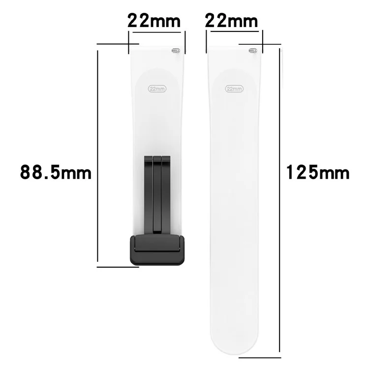Watch Band for Xiaomi Redmi Watch 5 Active / Watch 5 Lite / Huawei Watch GT 5 46mm Universal 22mm Silicone Strap - Black