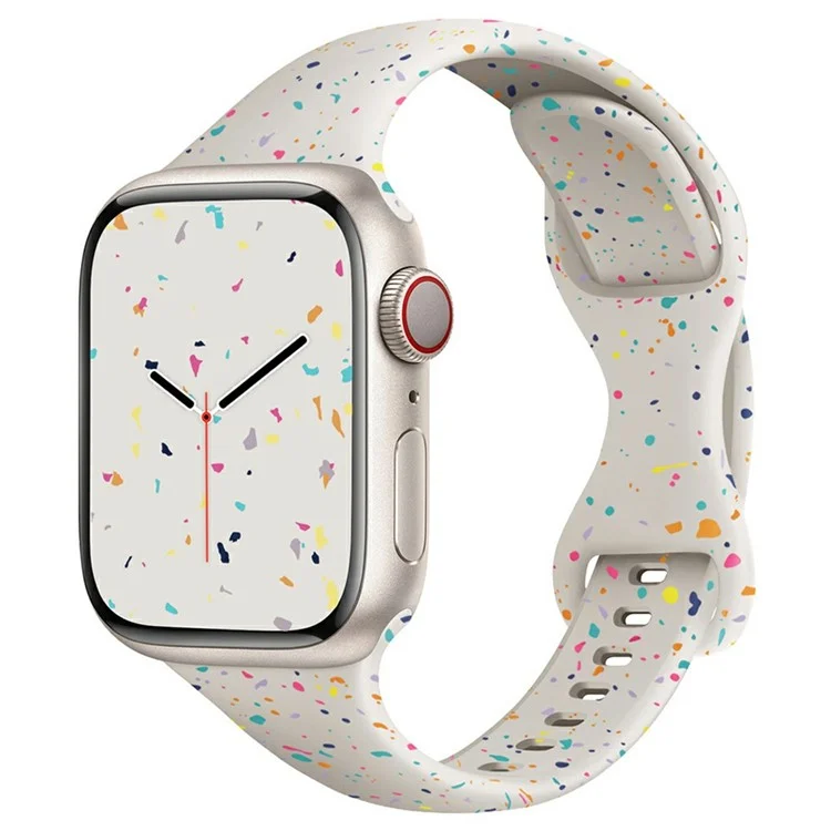 Correa para Apple Watch Series 10 de 46 mm / Ultra 2 / Ultra 49 mm / 9 8 7 de 45 mm / SE (2023) SE (2022) SE 6 5 4 de 44 mm / 3 2 1 de 42 mm Banda de silicona - Starlight