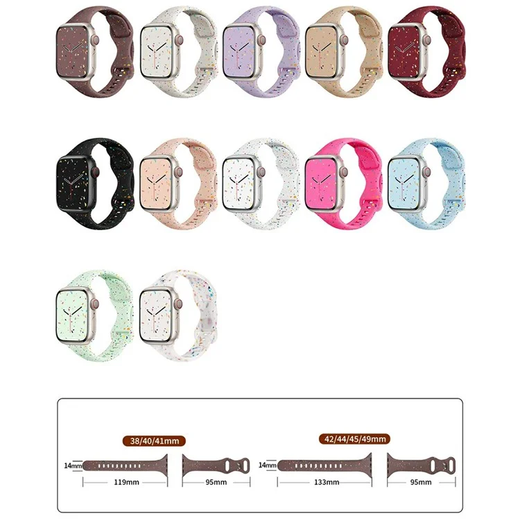 Correa para Apple Watch Series 10 de 46 mm / Ultra 2 / Ultra 49 mm / 9 8 7 de 45 mm / SE (2023) SE (2022) SE 6 5 4 de 44 mm / 3 2 1 de 42 mm Banda de silicona - Starlight