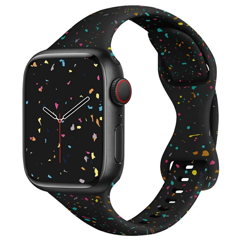 Strap for Apple Watch Ultra 3 2 1 49mm / Series 11 10 46mm / 9 8 7 45mm / SE3 SE2 SE 6 5 4 44mm / 3 2 1 42mm Silicone Band - Black