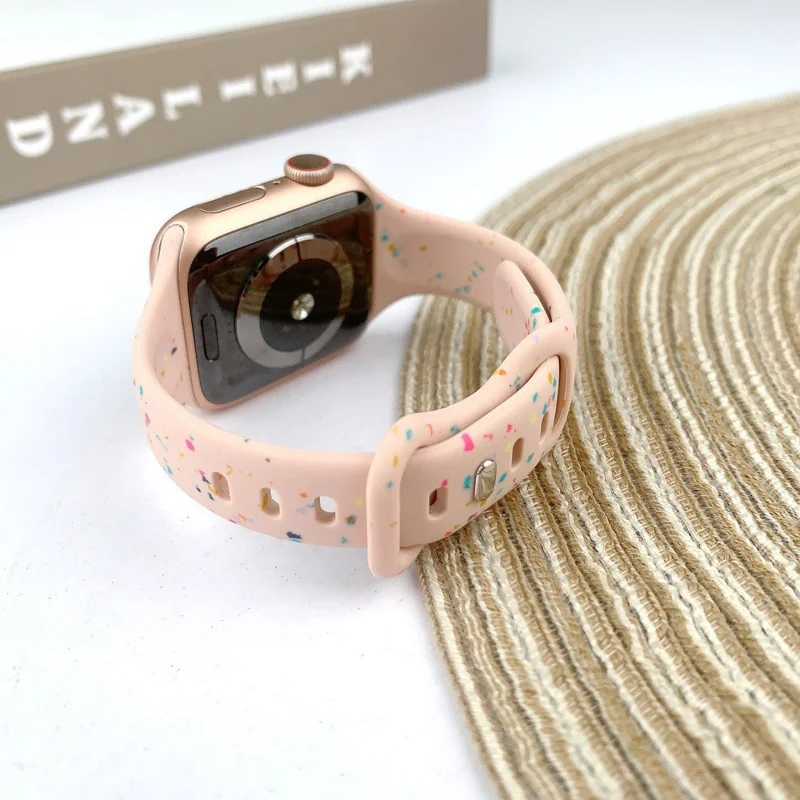 Strap for Apple Watch Ultra 3 2 1 49mm / Series 11 10 46mm / 9 8 7 45mm / SE3 SE2 SE 6 5 4 44mm / 3 2 1 42mm Silicone Band - Black