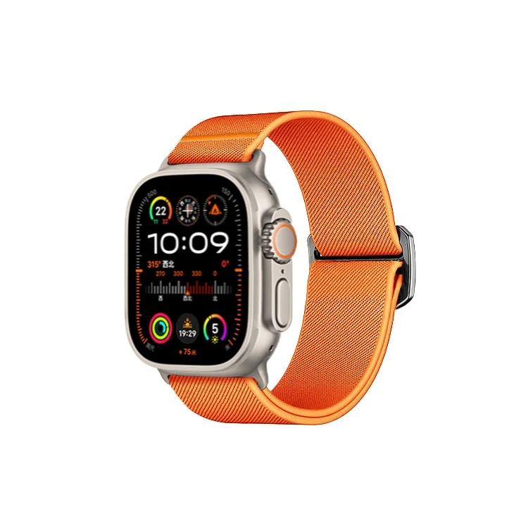 KALEBOL Nylon Strap for Apple Watch Series 10 42mm / 9 8 7 41mm / SE (2023) SE (2022) SE 6 5 4 40mm / 3 2 1 38mm Elastic Band - Orange