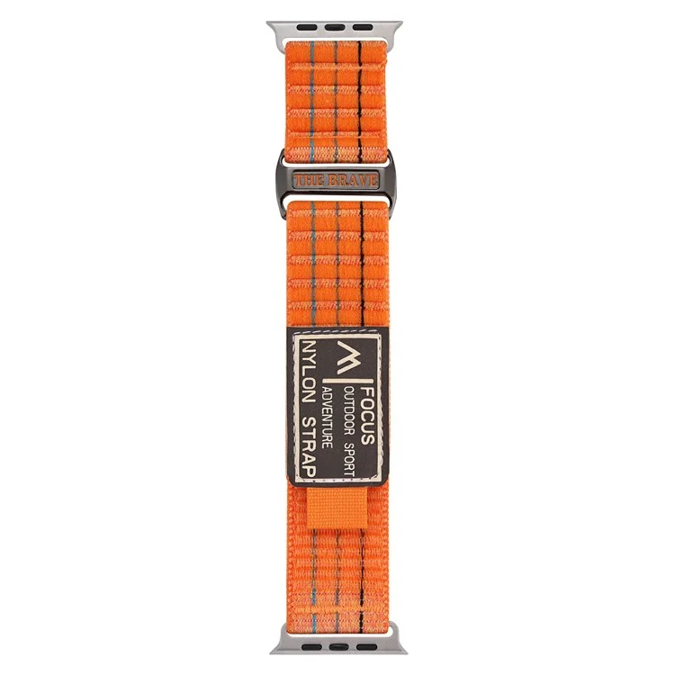 KALEBOL Nylon Sport Band для Apple Watch Series 10 46 мм / Ultra 2 Ultra 49 мм / 9 8 7 45 мм / SE (2023) SE (2022) SE 6 5 4 44 мм / 3 2 1 42 мм - оранжевый