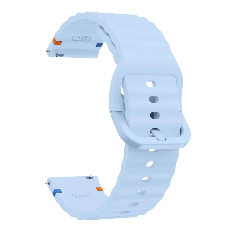 KALEBOL Silicone Band for Huawei Watch 4 / 4 Pro / GT 4 46mm , 22mm Wave Design Watch Strap - Baby Blue