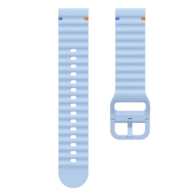 KALEBOL Silicone Band for Huawei Watch 4 / 4 Pro / GT 4 46mm , 22mm Wave Design Watch Strap - Baby Blue