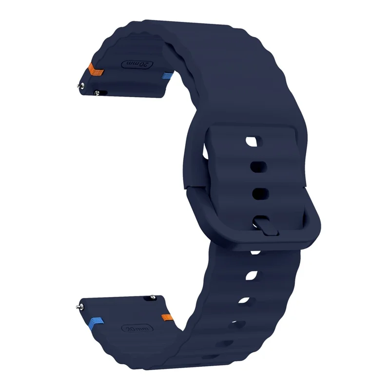 KALEBOL Silicone Band for Huawei Watch 4 / 4 Pro / GT 4 46mm , 22mm Wave Design Watch Strap - Midnight Blue
