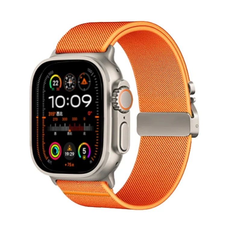 Strap for Apple Watch Series 10 42mm  /  9 8 7 41mm  /  SE (2023) SE (2022) SE 6 5 4 40mm  /  3 2 1 38mm Elastic Nylon Watch Band - Orange