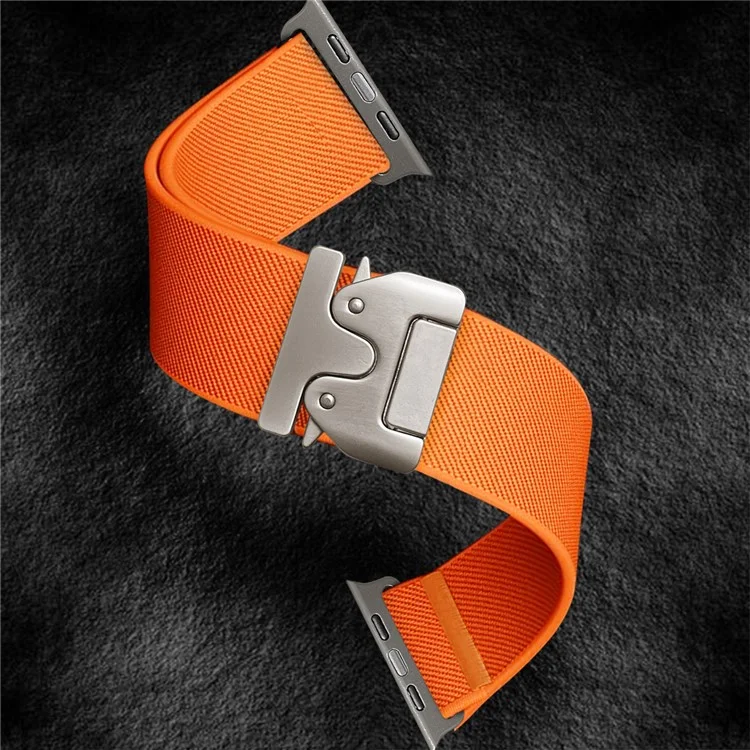 Strap for Apple Watch Series 10 42mm  /  9 8 7 41mm  /  SE (2023) SE (2022) SE 6 5 4 40mm  /  3 2 1 38mm Elastic Nylon Watch Band - Orange