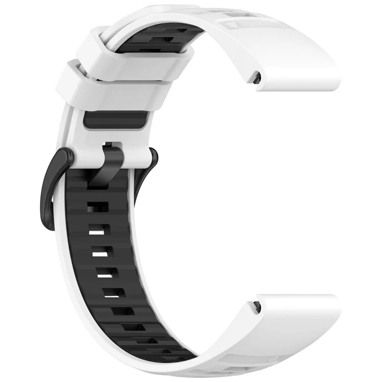 Cinta de 26 mm Para Garmin Fenix ​​8 51mm / Enduro 3 / Instinct 2x Universal Silicone Watch Band - Branco+preto