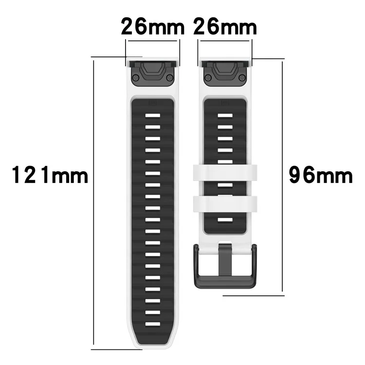 26mm Strap for Garmin Fenix 8 51mm / Enduro 3 / Instinct 2X Universal Silicone Watch Band - Army Green+Black