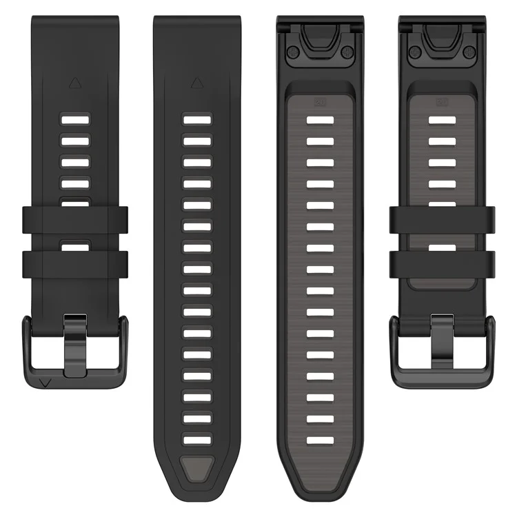 Correa de 20 mm para Garmin Fenix 8 43 mm / Descent MK3 / MK3i / epix Pro (Gen 2) 42 mm Correa de reloj de silicona universal - Negro+Gris