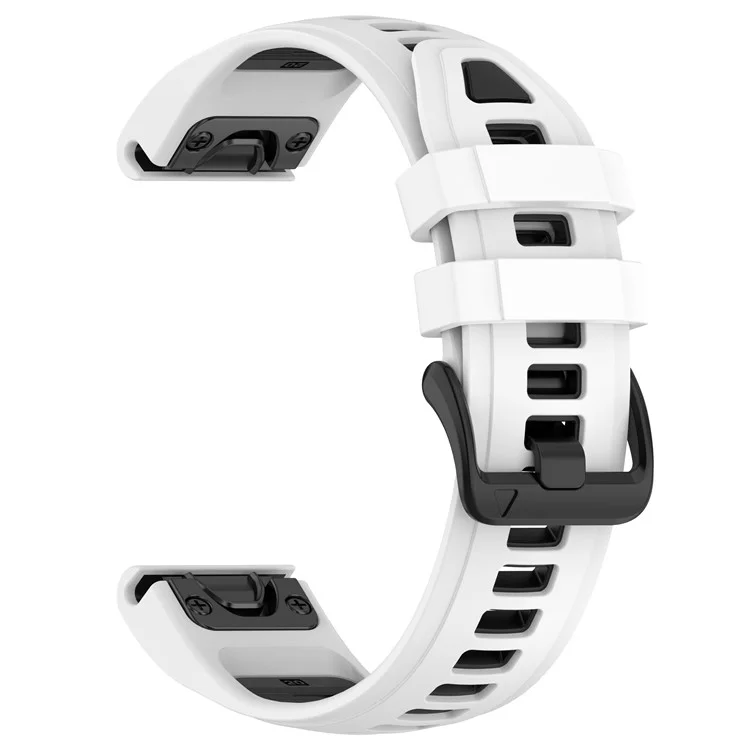 20mm Strap for Garmin Fenix 8 43mm / Descent MK3 / MK3i / epix Pro (Gen 2) 42mm Universal Silicone Watch Band - White+Black