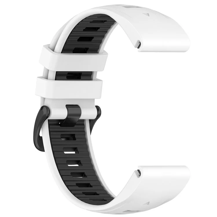 20mm Strap for Garmin Fenix 8 43mm / Descent MK3 / MK3i / epix Pro (Gen 2) 42mm Universal Silicone Watch Band - White+Black