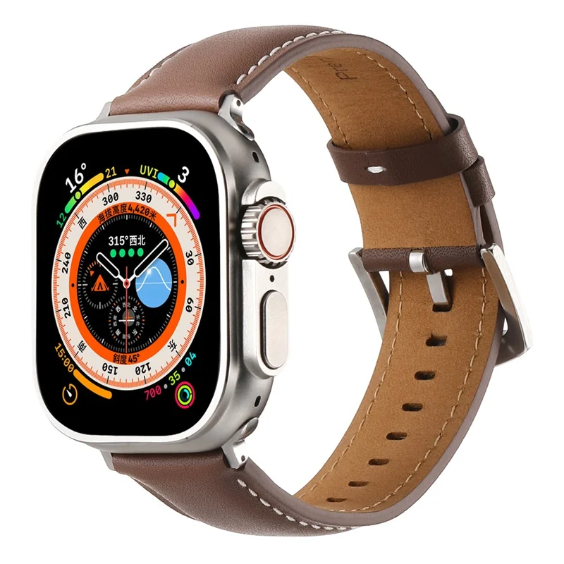 For Apple Watch Series 10 42mm  /  9 8 7 41mm  /  SE (2023) SE (2022) SE 6 5 4 40mm  /  3 2 1 38mm Flat Textured Watch Strap - Dark Brown