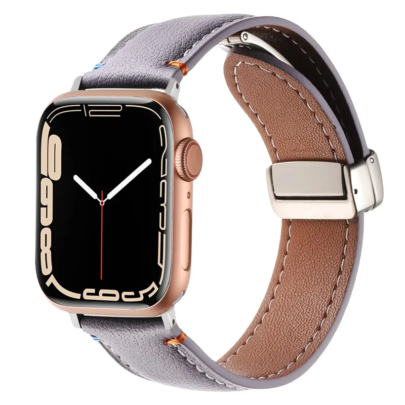 para la serie apple watch 10 42 mm / 9 8 7 41 mm / se (2023) se (2022) se 6 5 4 40 mm / 3 2 1 banda de reloj de 38 mm hebilla magnética - púrpura