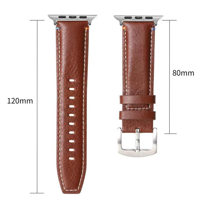 per apple watch series 10 42mm / 9 8 7 41mm / se (2023) se (2022) se 6 5 4 40mm / 3 2 1 cinghia di orologio da 38 mm - crazy horse texture brown