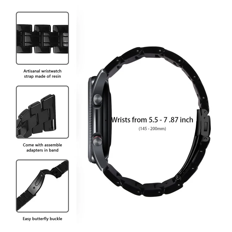 Colorful Resin Watch Band for Samsung Galaxy Watch3 45mm Replacement - Black