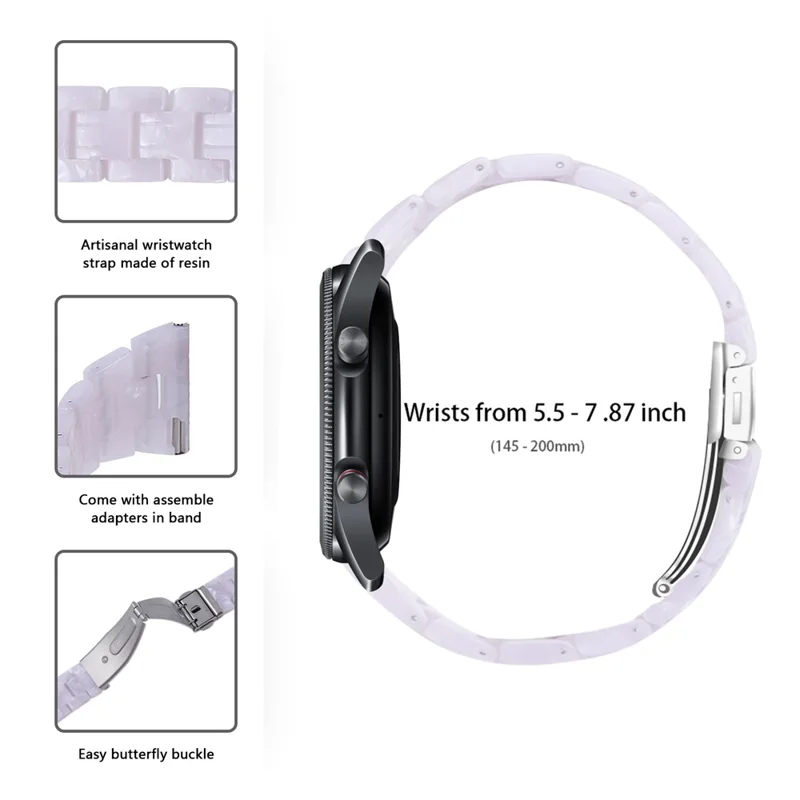 Colorful Resin Watch Band for Samsung Galaxy Watch3 45mm Replacement - White