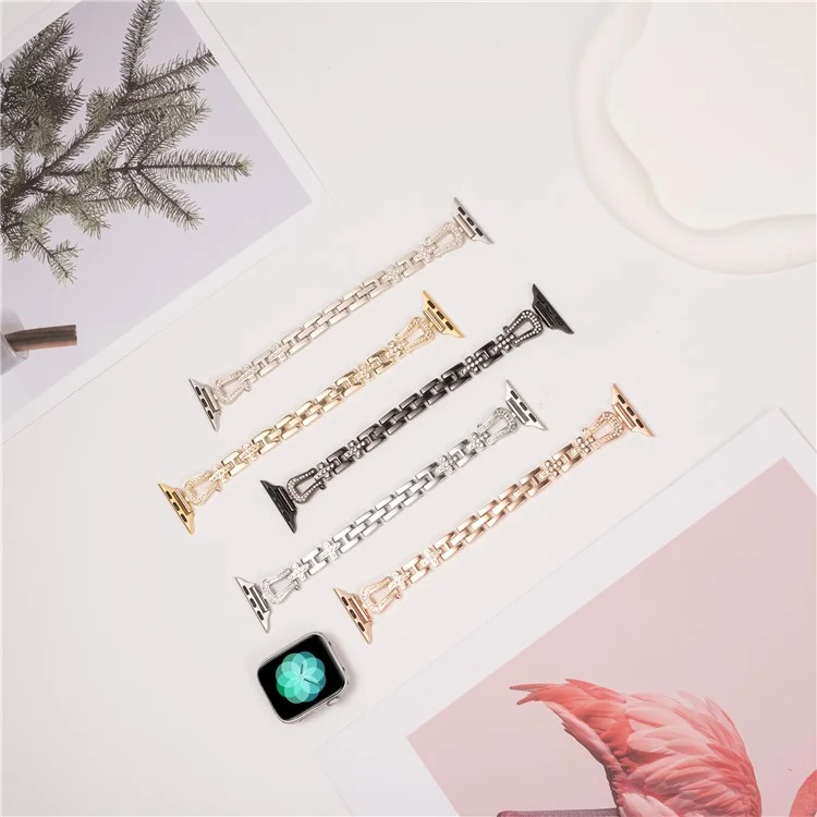 para a série apple watch 10 42mm / 9 8 7 41mm / se (2023) se (2022) se 6 5 4 40mm / 3 2 1 38mm de relógio decoração da banda de relógios - rose gold