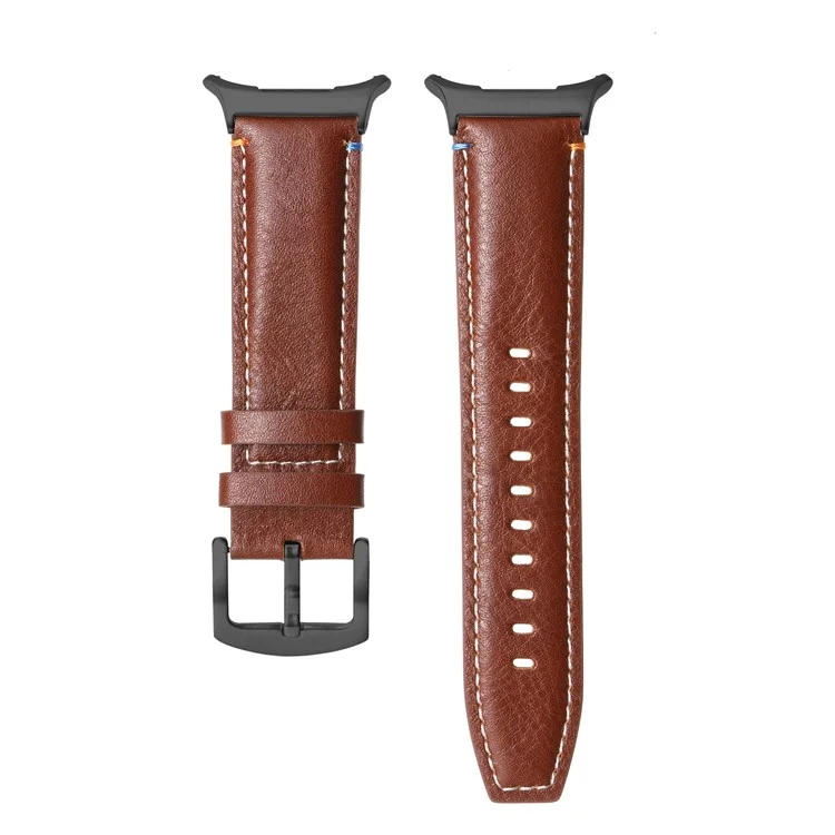 Para Samsung Galaxy Watch Ultra 47mm Substituição Straping Band de Couro de Couro Genuíno - Crazy Horse Texture Brown