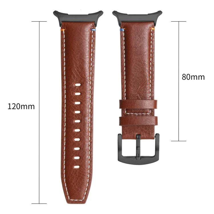 Para Samsung Galaxy Watch Ultra 47mm Substituição Straping Band de Couro de Couro Genuíno - Crazy Horse Texture Brown