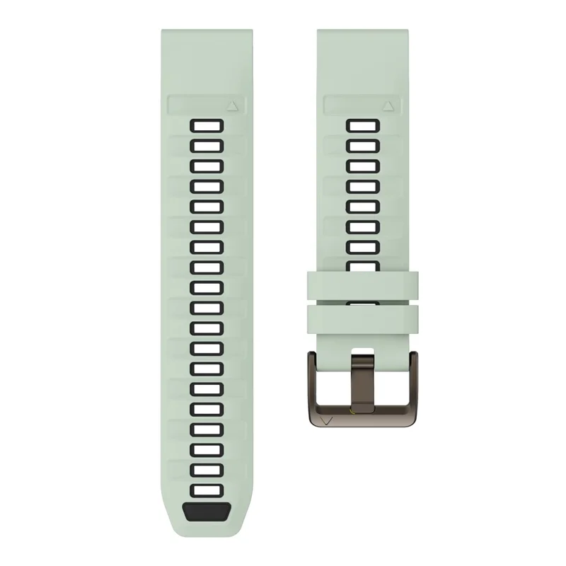 For Garmin Fenix 7  /  7 Pro  /  6  /  6 Pro Replacement Band QuickFit 22mm Dual-Color Silicone Watch Strap - Mint Green  /  Black