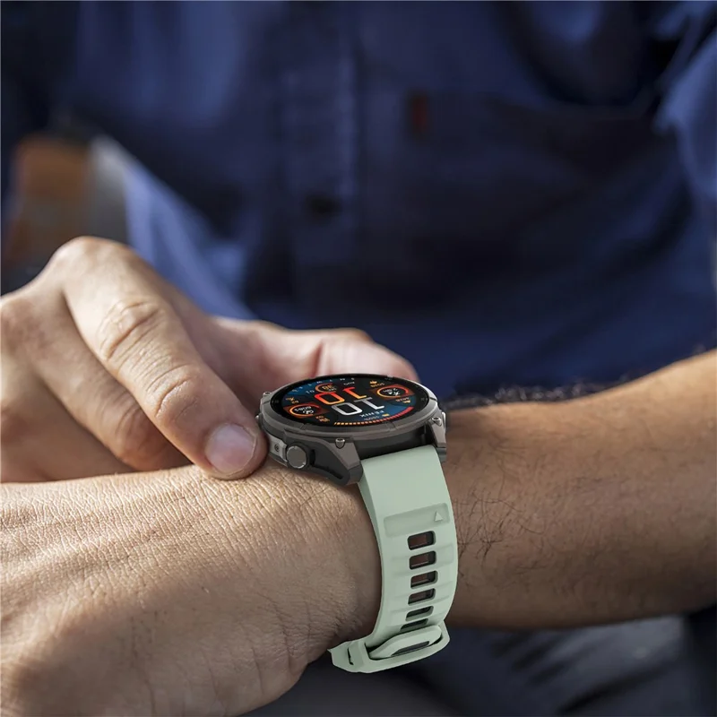 For Garmin Fenix 7  /  7 Pro  /  6  /  6 Pro Replacement Band QuickFit 22mm Dual-Color Silicone Watch Strap - Mint Green  /  Black