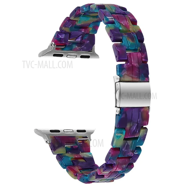 Pulseira de Relógio de Resina Colorida e Leve para Apple Watch Série 10 46mm / Ultra 2 Ultra 49mm / 9 8 7 45mm / SE (2023) SE (2022) SE 6 5 4 44mm / 3 2 1 42mm - Roxo Verde