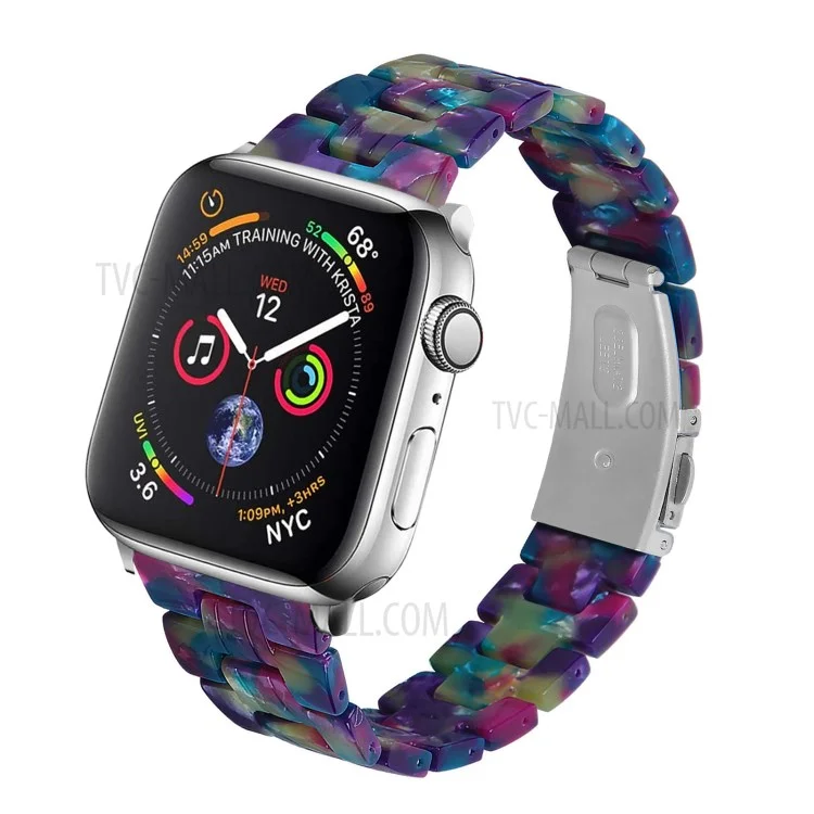 Pulseira de Relógio de Resina Colorida e Leve para Apple Watch Série 10 46mm / Ultra 2 Ultra 49mm / 9 8 7 45mm / SE (2023) SE (2022) SE 6 5 4 44mm / 3 2 1 42mm - Roxo Verde