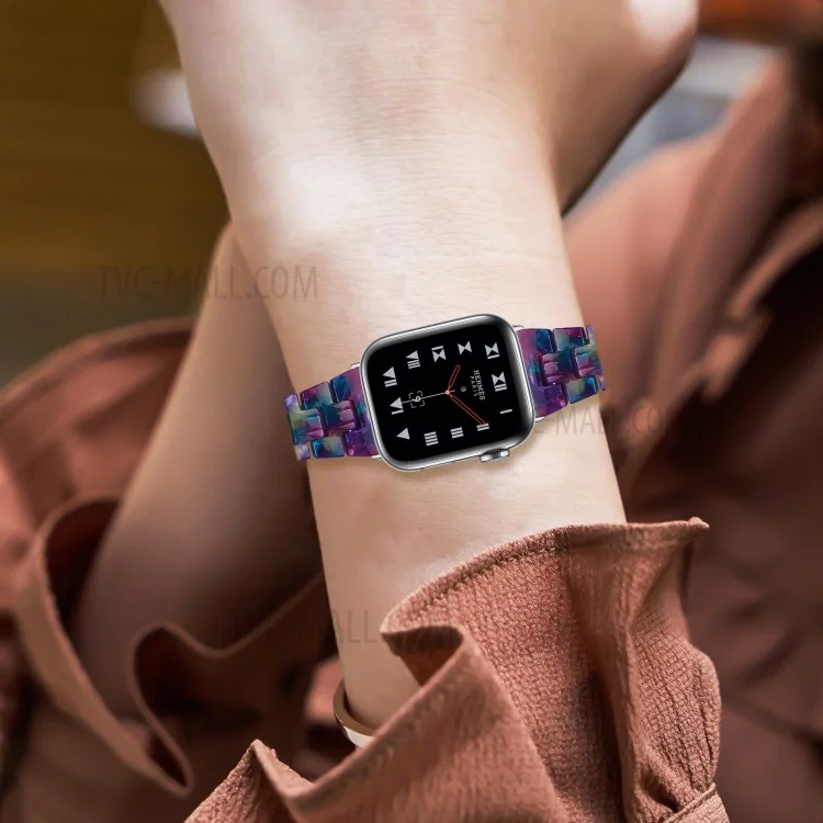 Pulseira de Relógio de Resina Colorida e Leve para Apple Watch Série 10 46mm / Ultra 2 Ultra 49mm / 9 8 7 45mm / SE (2023) SE (2022) SE 6 5 4 44mm / 3 2 1 42mm - Roxo Verde