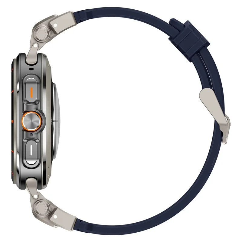 For Samsung Galaxy Watch Ultra 47mm Watch Band Soft TPU Adjustable Wrist Strap - Titanium+Blue