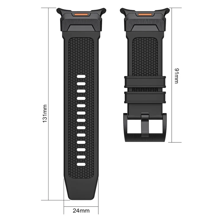 Per Samsung Galaxy Watch Ultra 47mm Morbido TPU Watch Band Strapping Cingcio - Nero